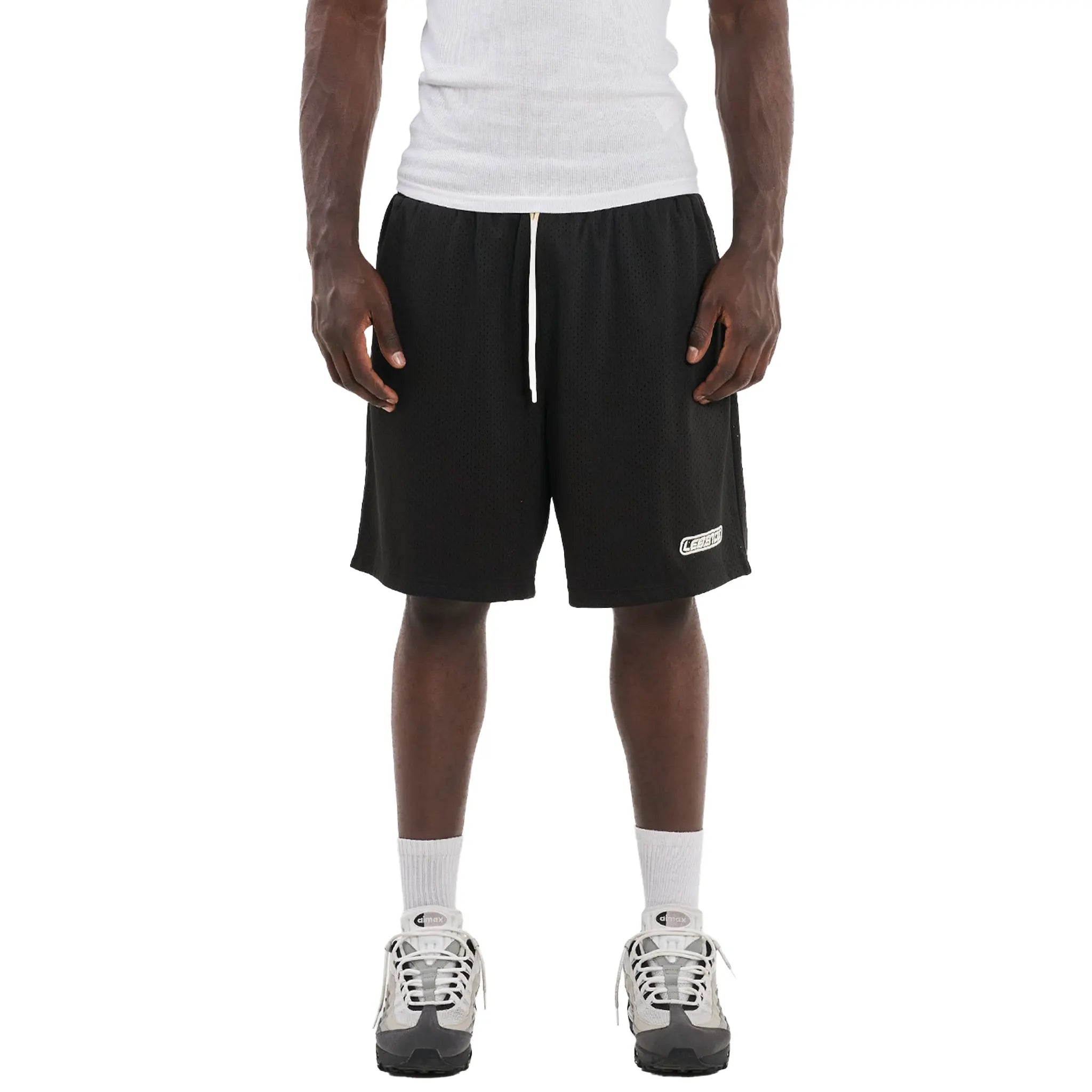 Front View of Legende Paris 2.0 Black Shorts